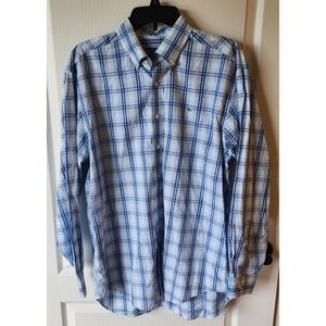 Vineyard Vines Shirt Mens Size Medium Whale Button Down Blue/White Plaid
